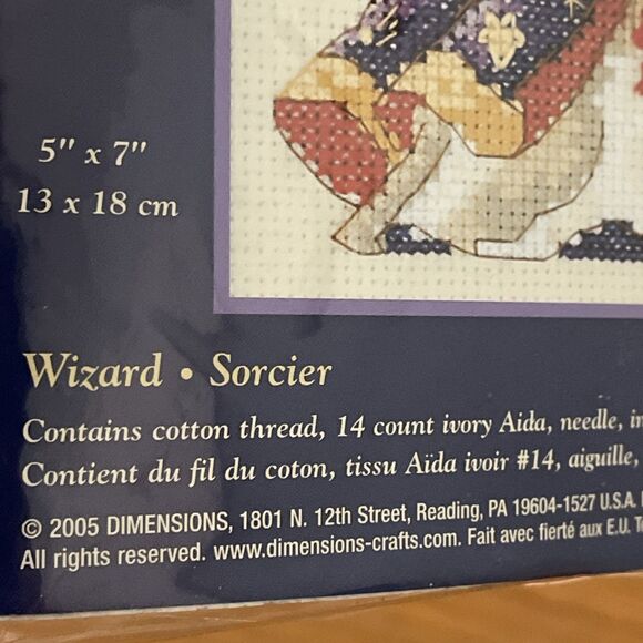 Creative Accents Wizard Sorcier Cross Stitch Kit 5 X 7 2005 Dimensions UNUSED - Picture 4 of 6